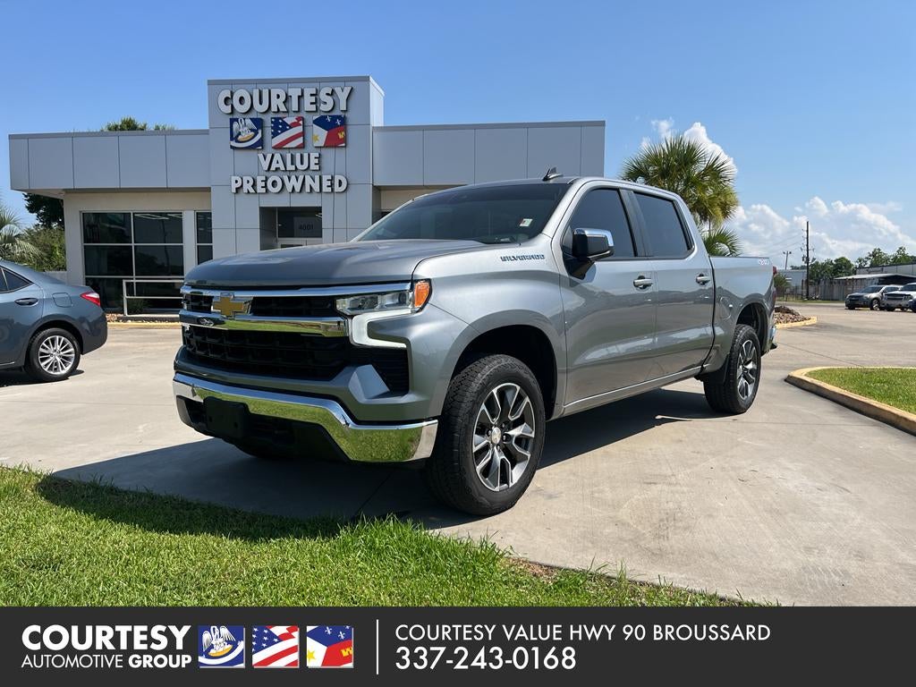 2023 Chevrolet Silverado 1500 LT in Sterling Gray Metallic — front three-quarter view