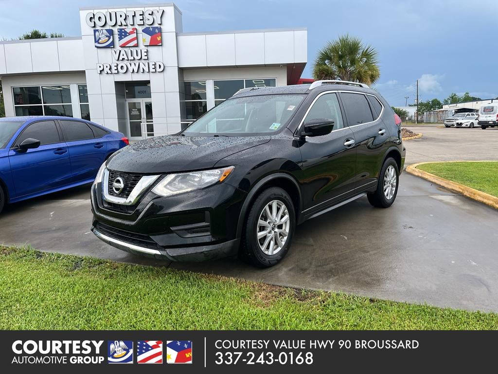 2017 Nissan Rogue SV in Magnetic Black — front three-quarter view